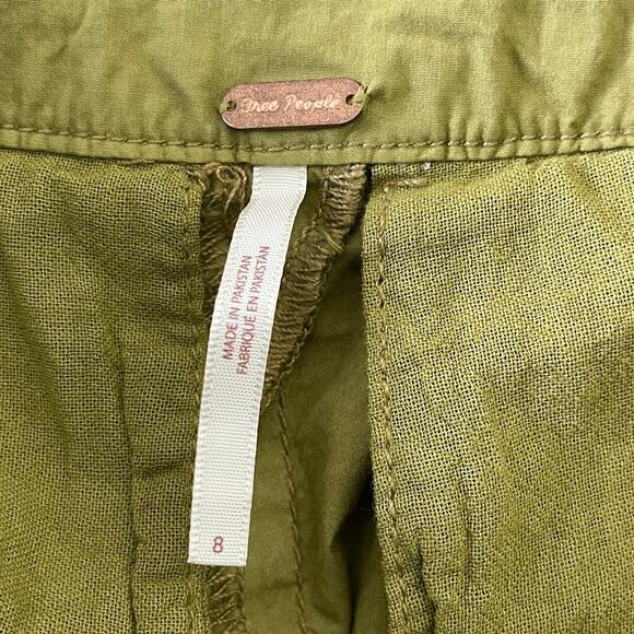Free People Green High Waisted Luca Barrel Pants Size 8 - Picture 9 of 10
